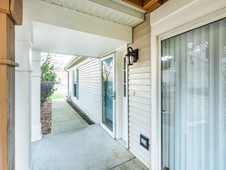 Covered private patio immediately outside the living area