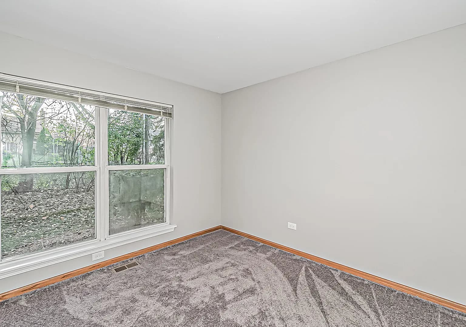 Second bedroom with carpet, fresh paint, and natural light