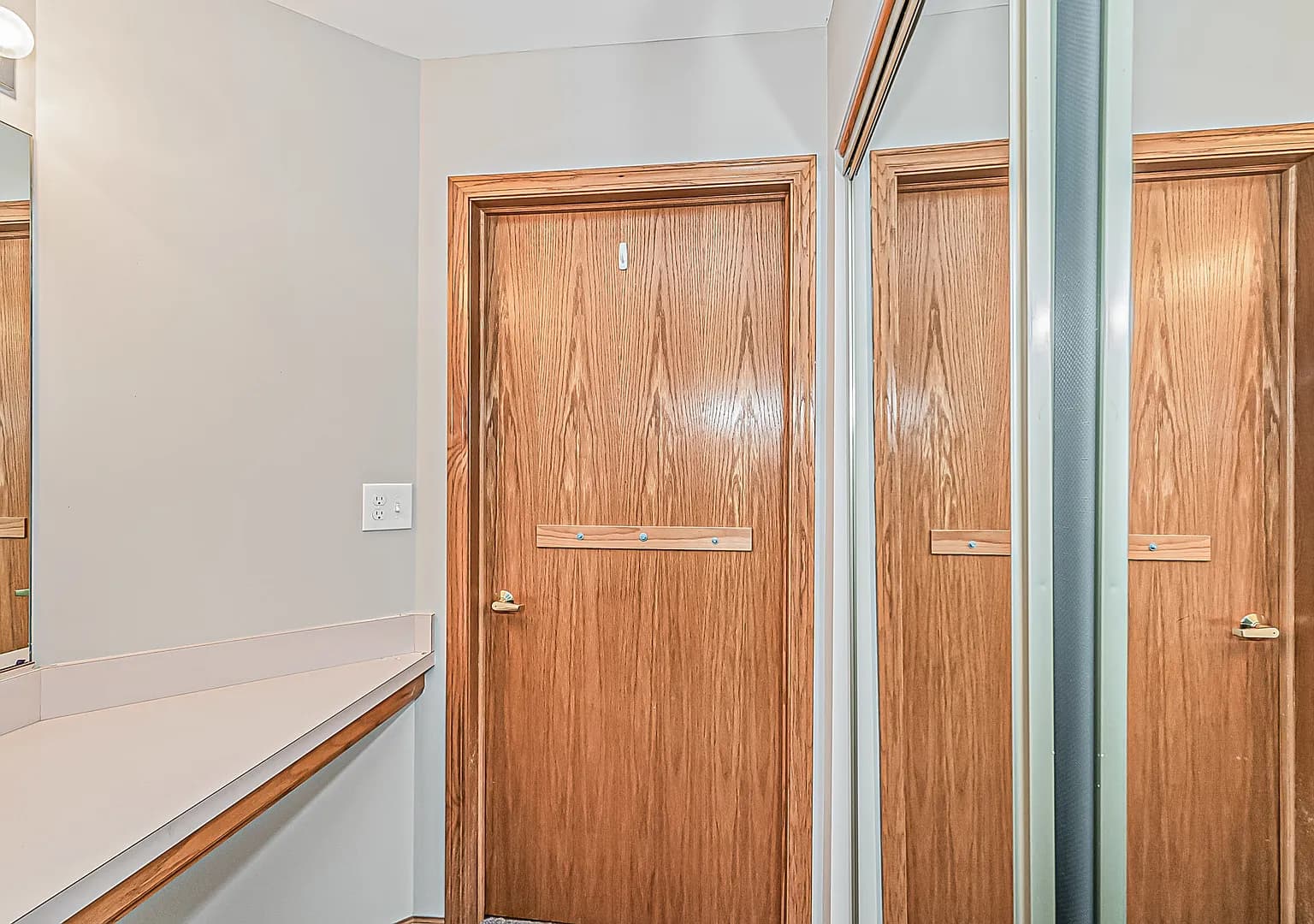 Interior storage closets near the bedrooms and laundry area